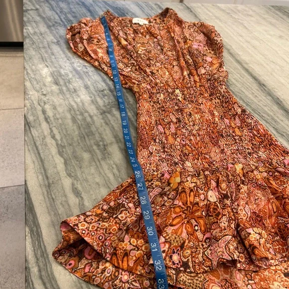 A.L.C. Orange Floral Smocked Mini Dress - Picture 13 of 14